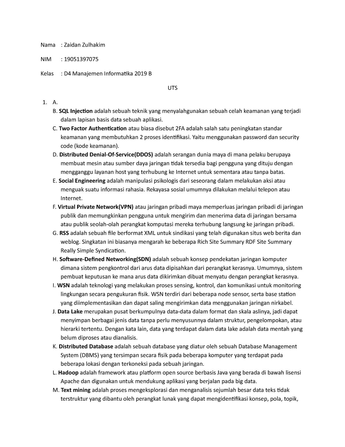 UTS Sistem Informasi Manajemen - Nama : Zaidan Zulhakim NIM ...