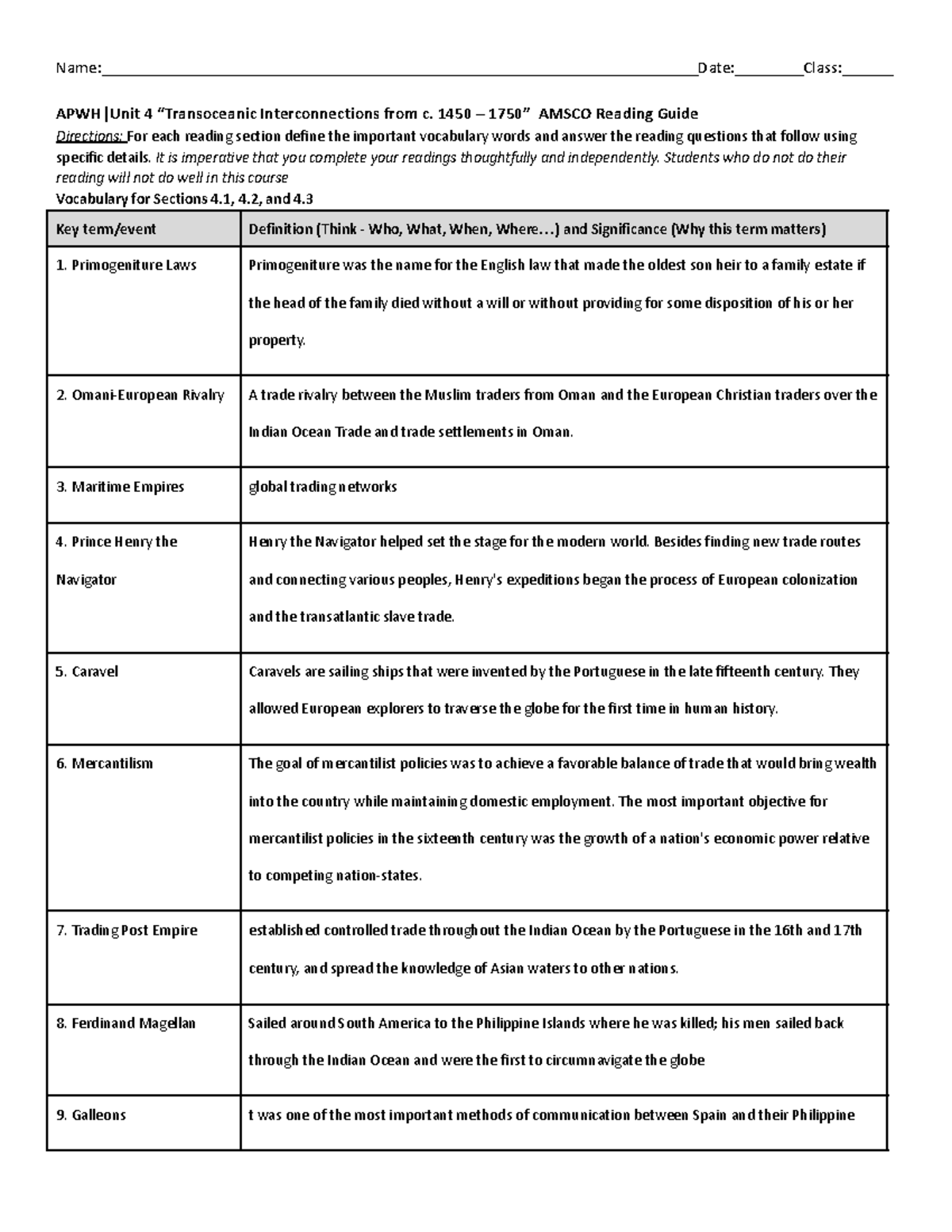 Unit 4 Reading Guide - Amsco - - Studocu