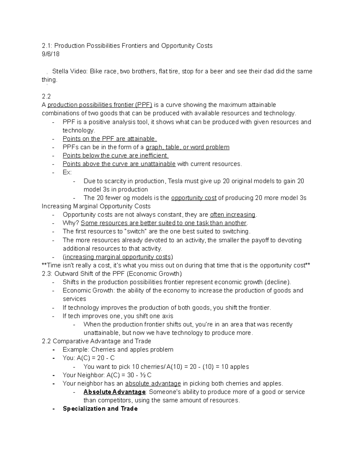 Intro to Microeconomics Chapter 2 Lecture Notes - 2: Production ...
