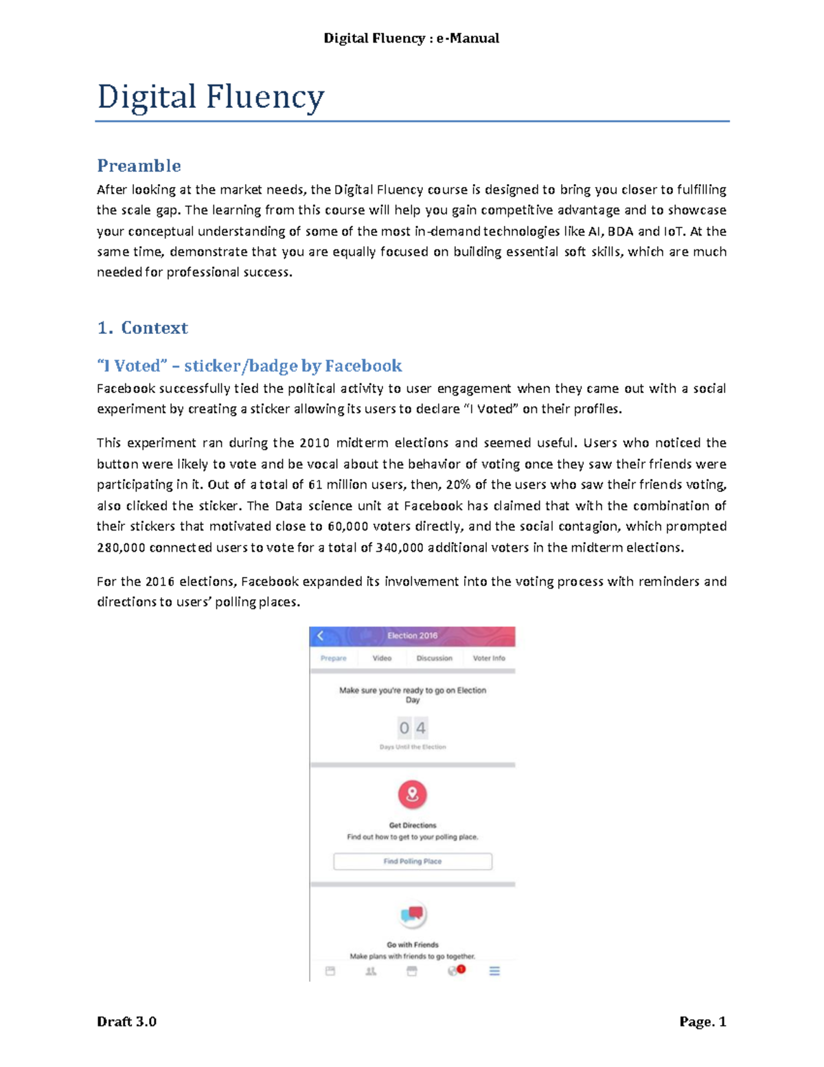 Digital Fluency - 1 Digital Fluency Preamble After looking at the ...