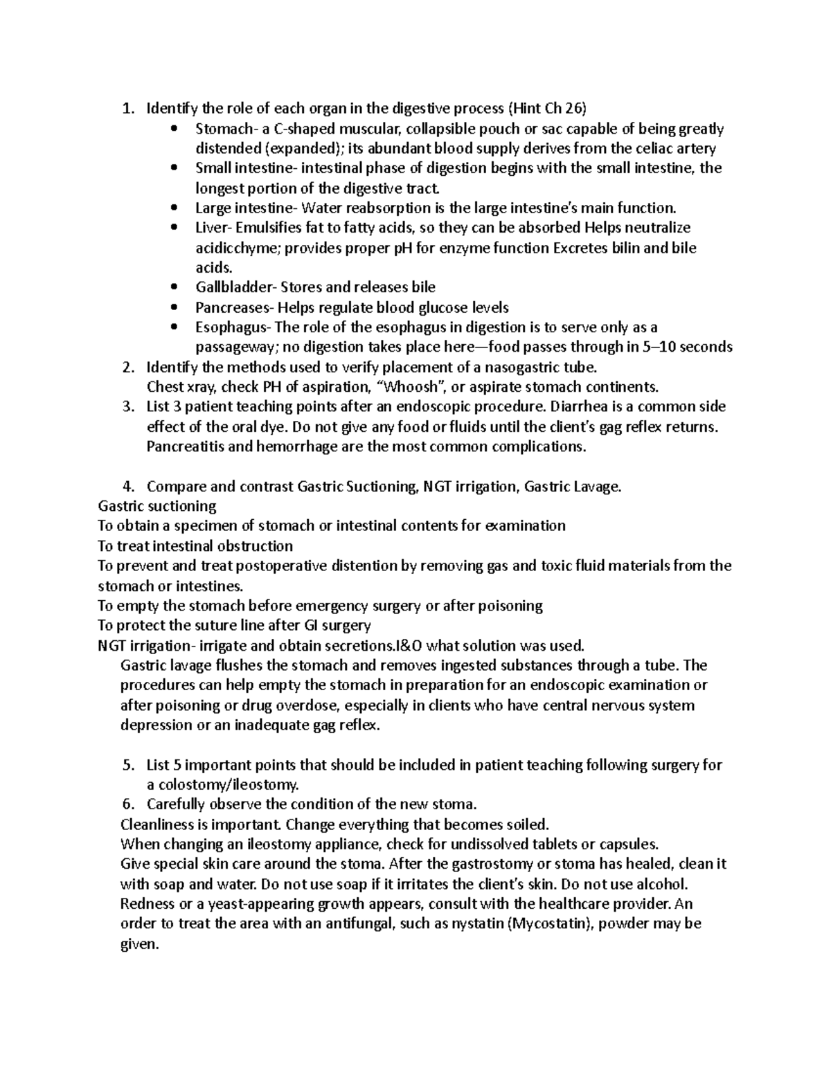 GI+Study+guide+-+AC+ copy - Identify the role of each organ in the ...