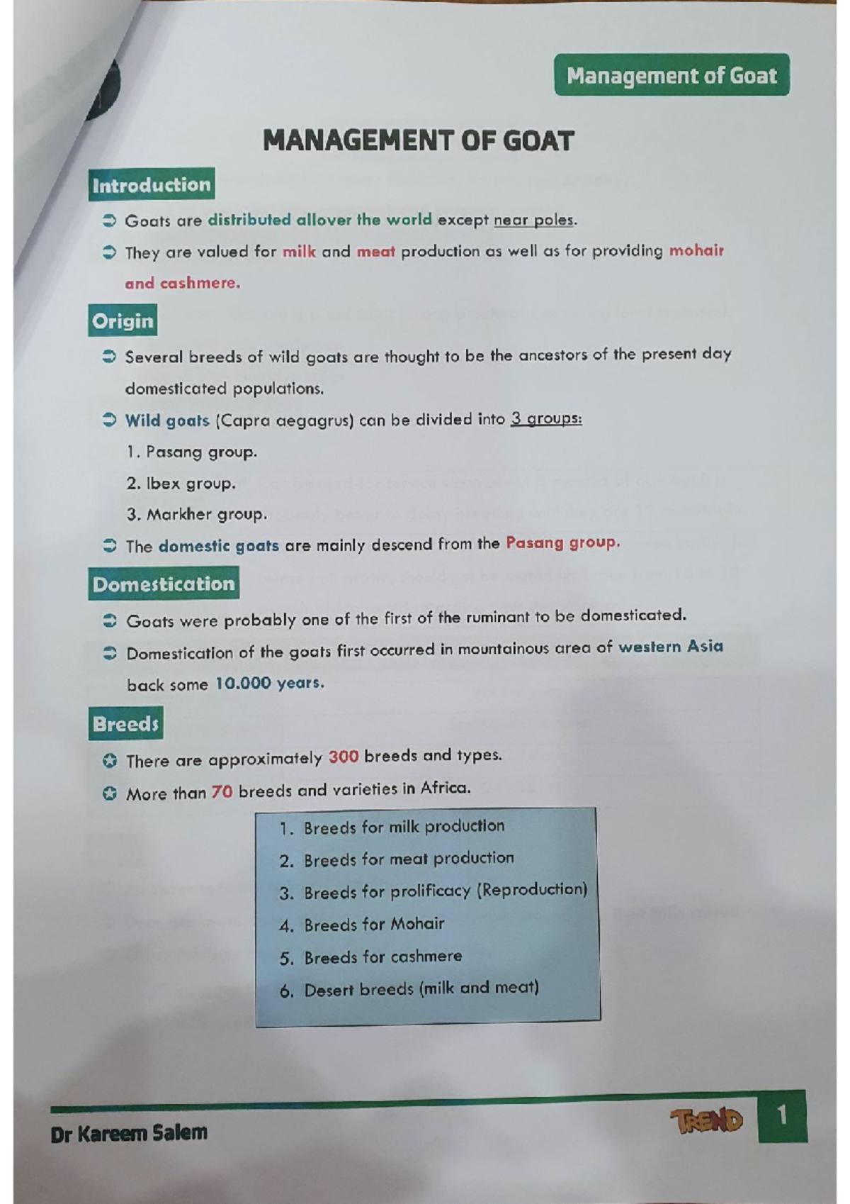 Management of goat - Animal behavior - Studocu