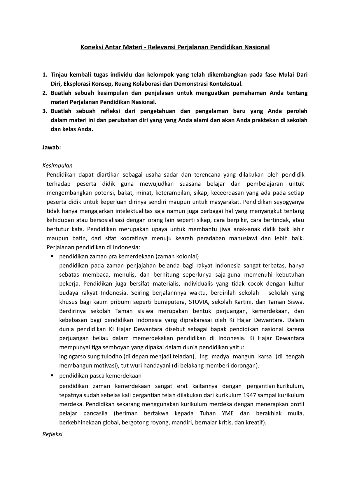 Koneksi Antar Materi - Relevansi Perjalanan Pendidikan Nasional ...