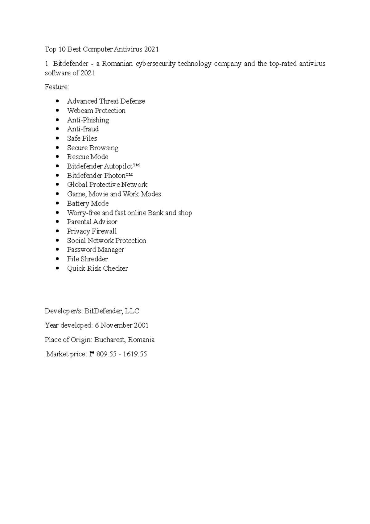 Intro to computing activity best computer antivirus 2021 top 10