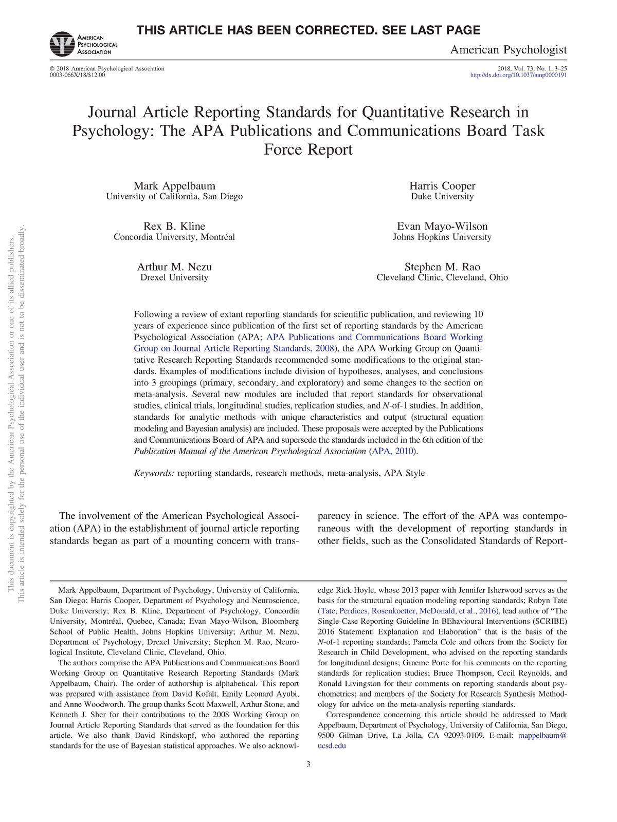 journal article reporting standards for quantitative research