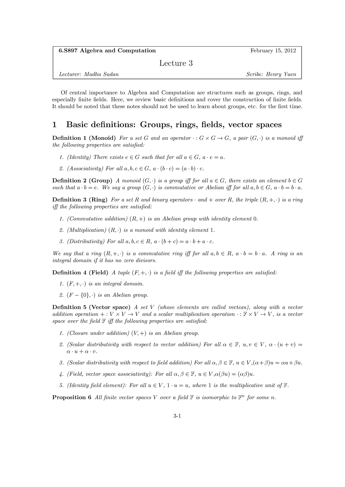 Dummy doc - Definitions, Corollaries, Lemmas - 6 Algebra and ...