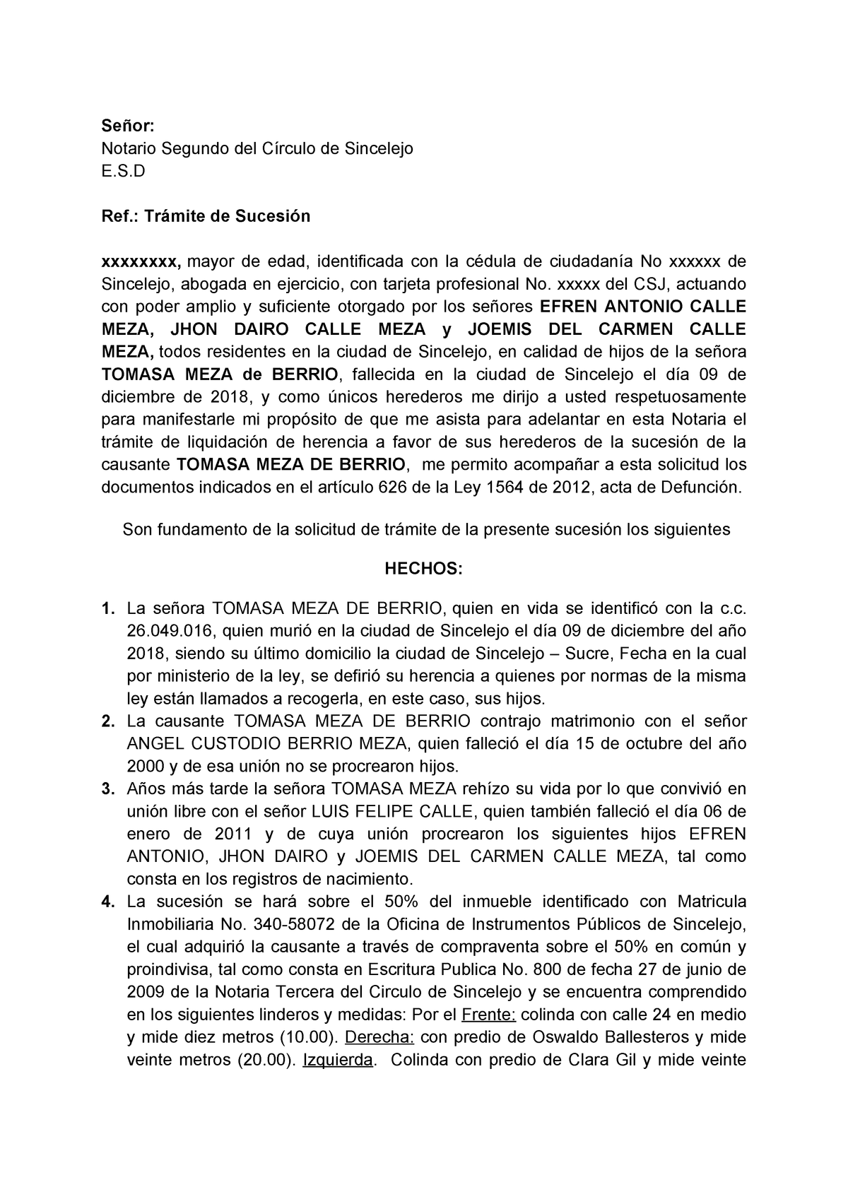 Adición de sucesión por notaría