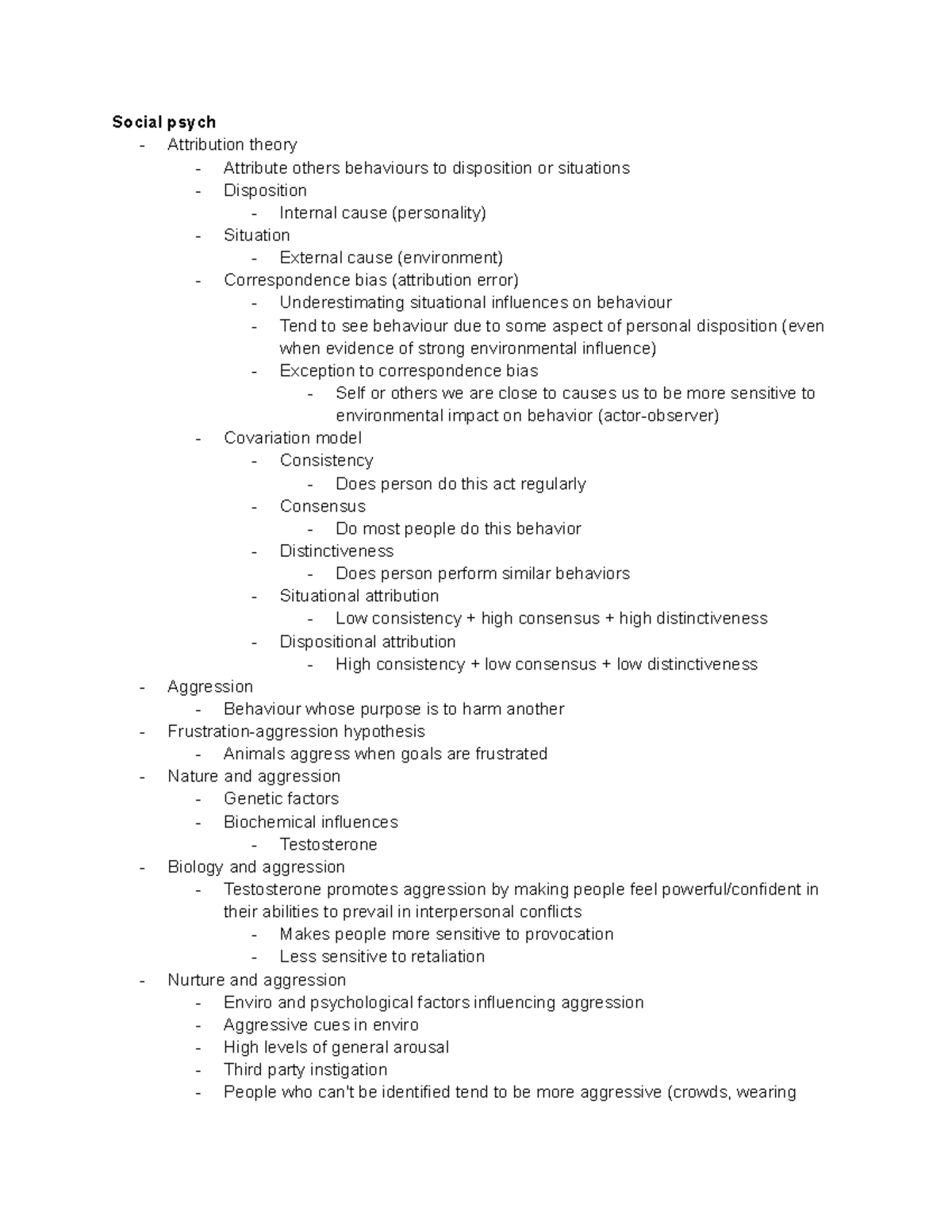 Psych 1200 - notes - Social psych - Attribution theory - Attribute ...
