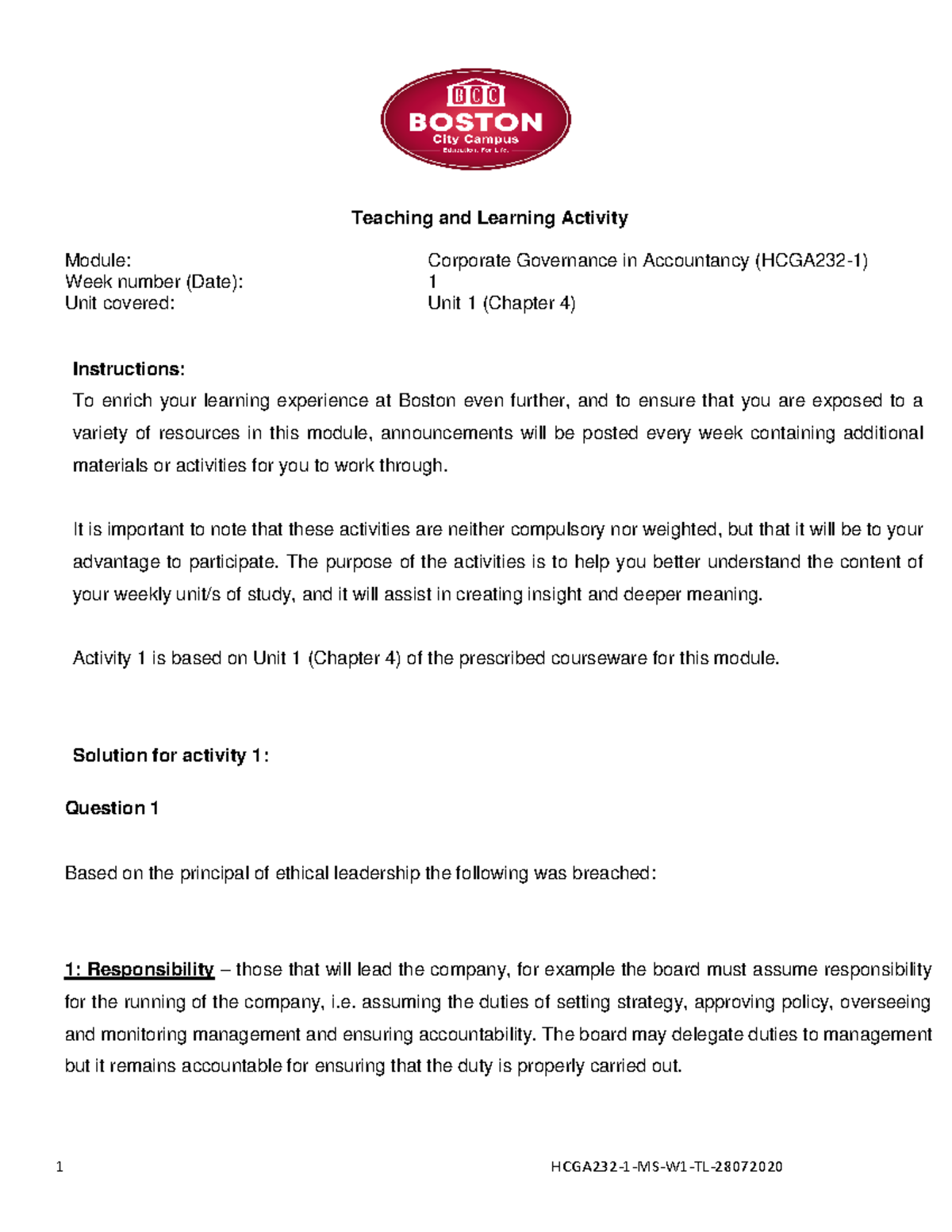 Unit 1 - Chapter 4 - Act1 Solution - 1 HCGA232-1-MS-W1-TL- Module ...