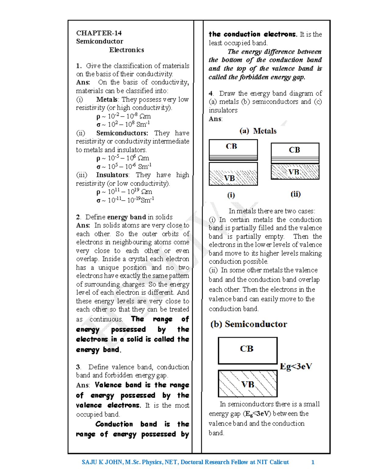 Chapter 14 - Semiconductor Devices for plus two students helping study ...