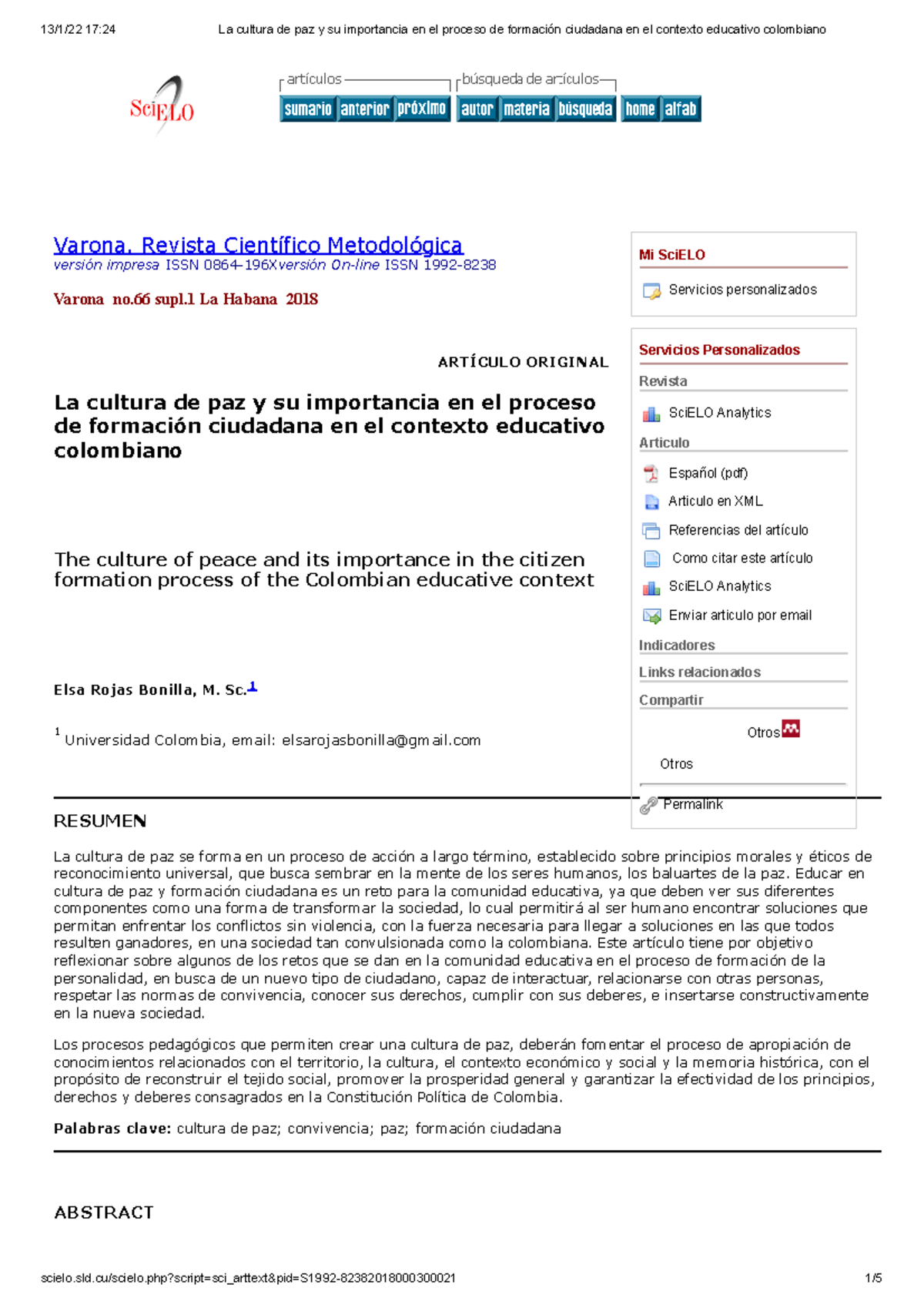 La cultura de paz y su importancia en el proceso de formación ciudadana ...