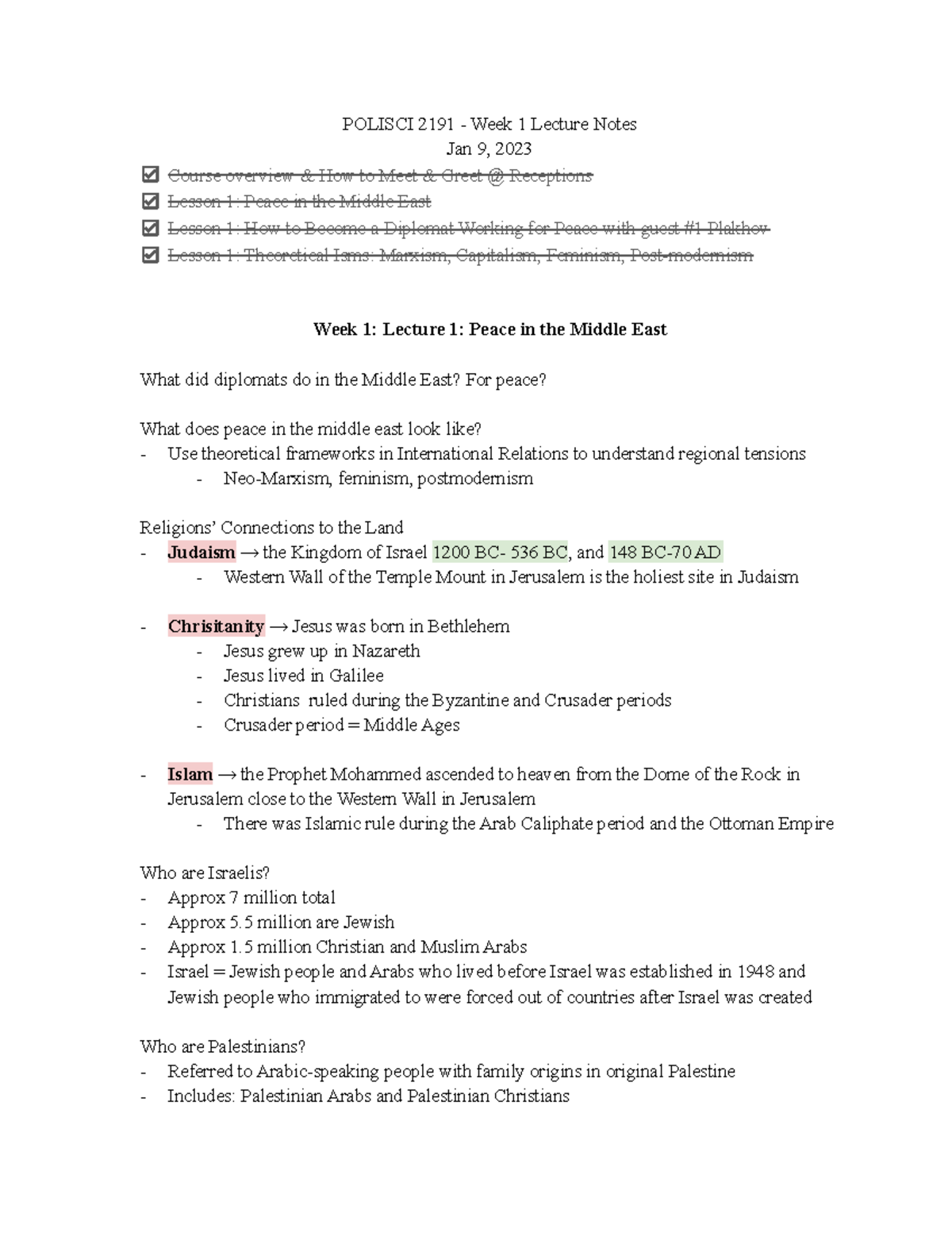 Polisci+2191+-+Week+1+Lecture+Notes - POLISCI 2191 - Week 1 Lecture ...