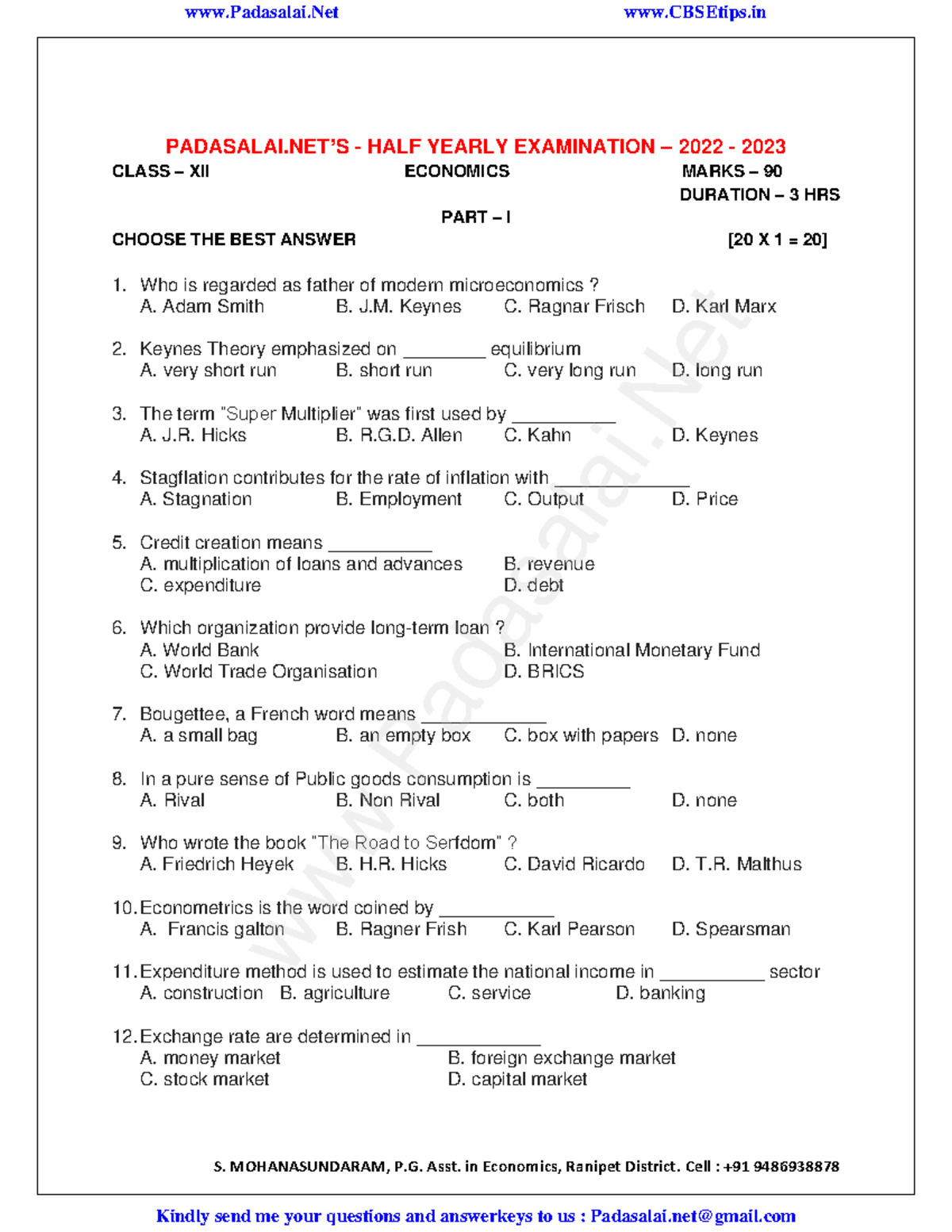 possible economics essays grade 12 2022