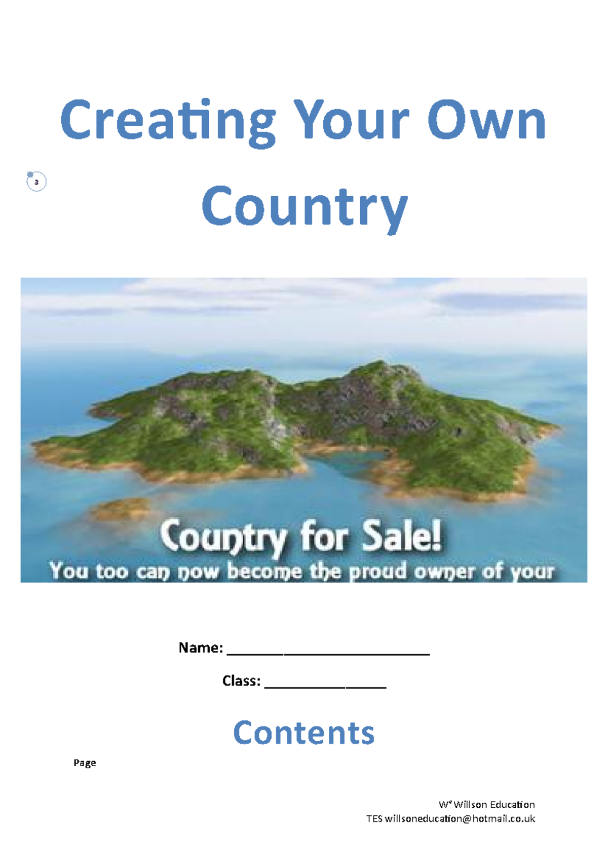 Creating Your Own Country Rules & Regulations Practice 3 Name