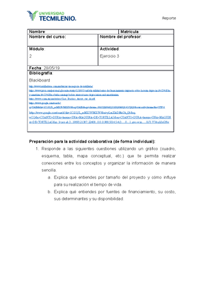 Evidencia 1 Evaluacion de Proyectos - Alumno: Evidencia 1: “Avance de ...