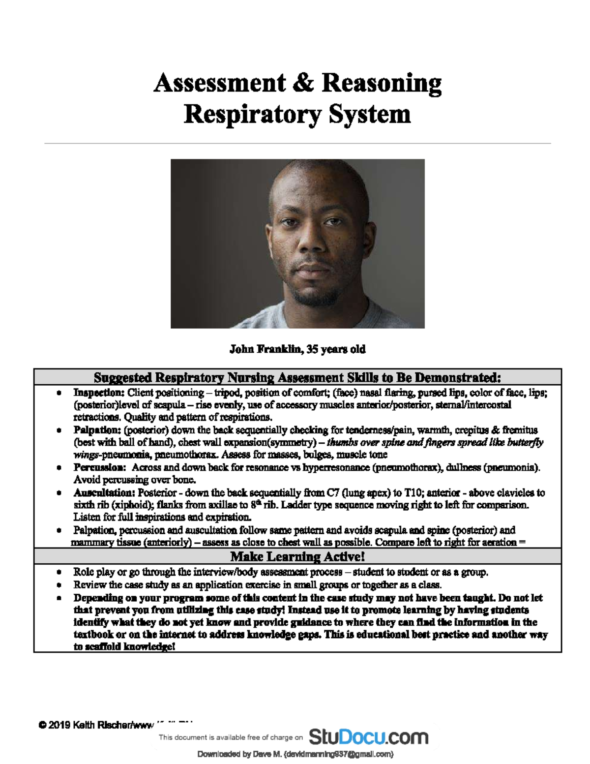 respiratory case study nursing