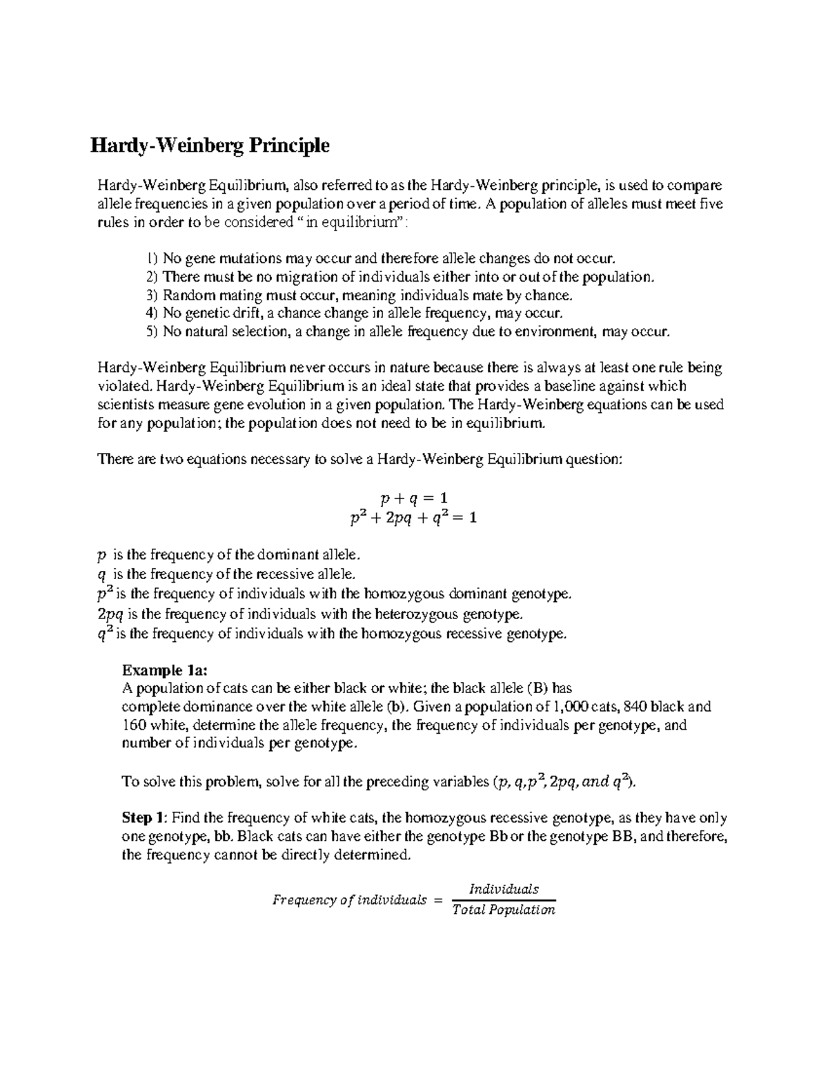 Hardy Weinberg Equilibrium Calculator - tzaqpfi