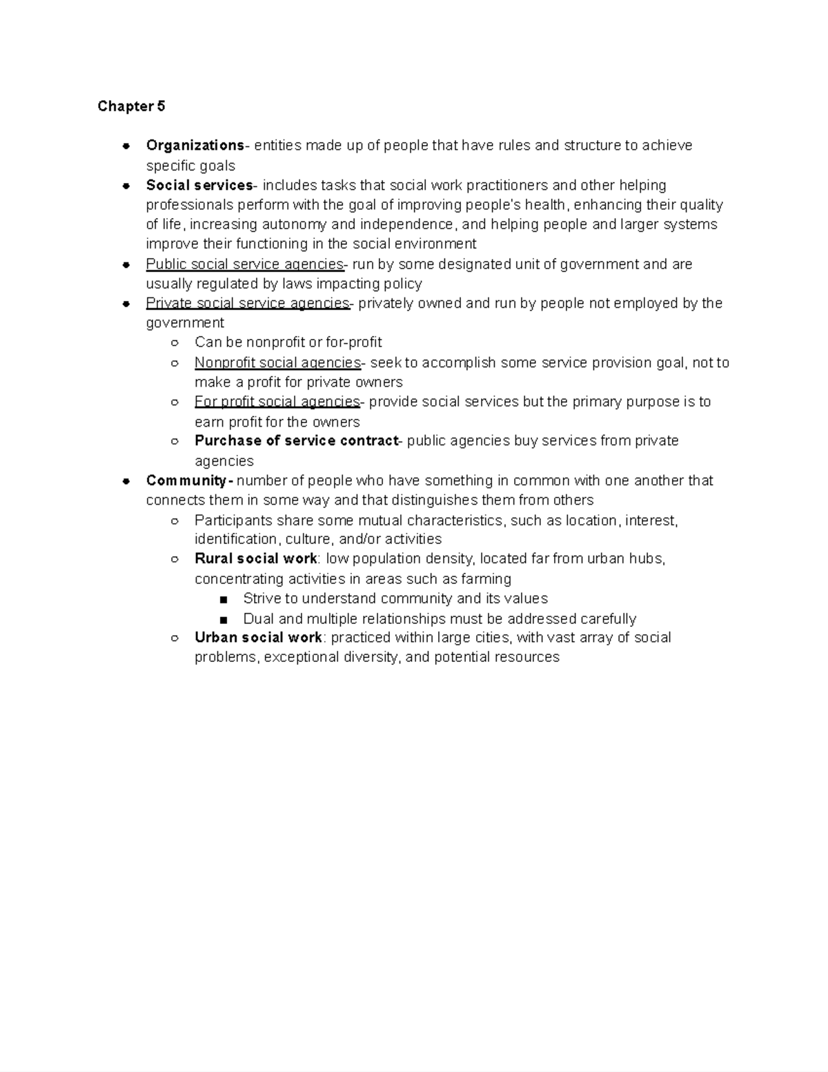 Chapter 5 notes - Chapter 5 Organizations - entities made up of people ...