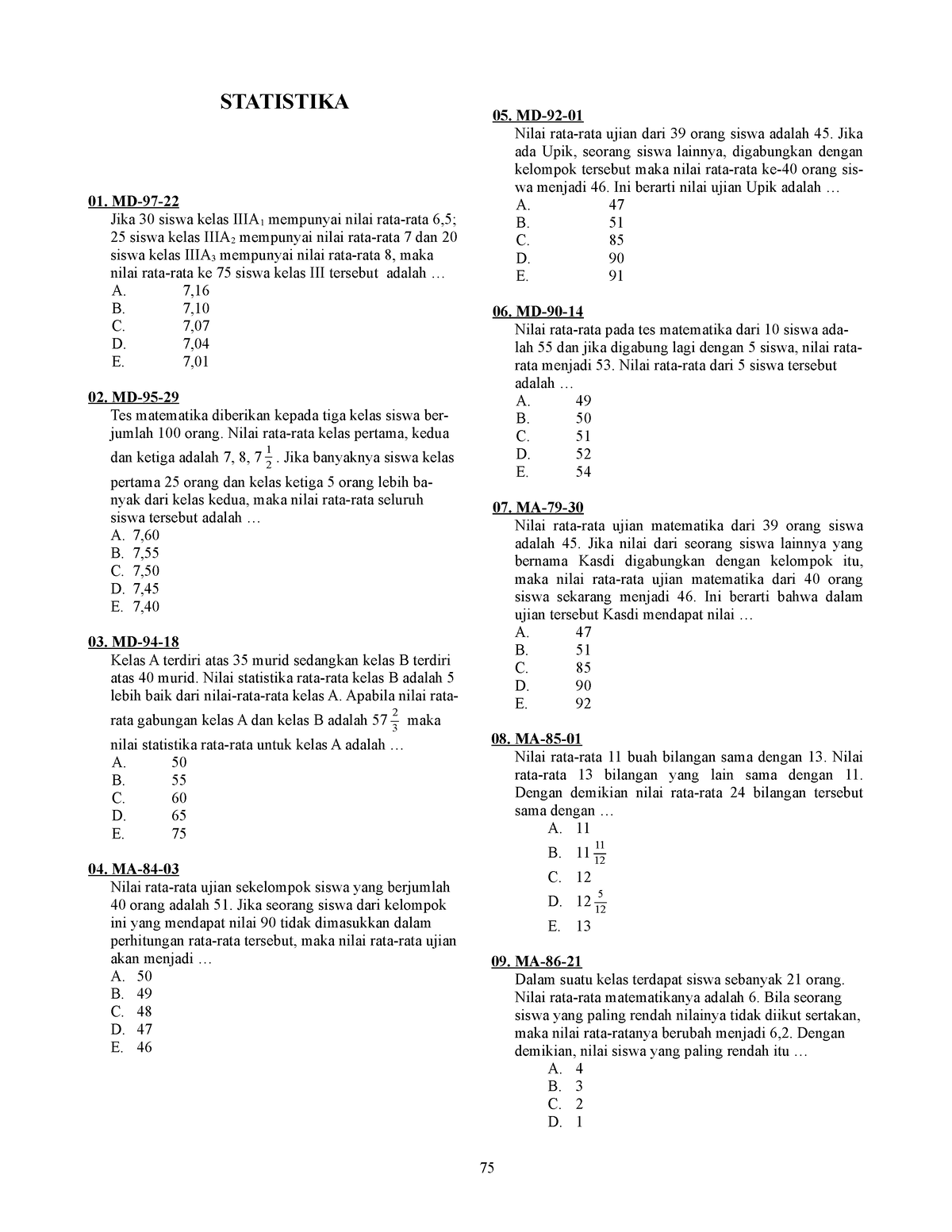 75-83 Stat Dim3 - A Ad Ad A Dad Ad - STATISTIKA 01. MD-97- Jika 30 ...