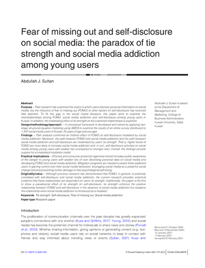 Depression Of Social Media To Young Adult - Vol.:(0123456789)1 3 DOI 10 ...