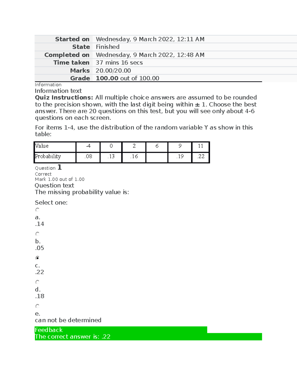 MATH 1280 Graded Quiz 6 - Started On Wednesday, 9 March 2022, 12:11 AM ...