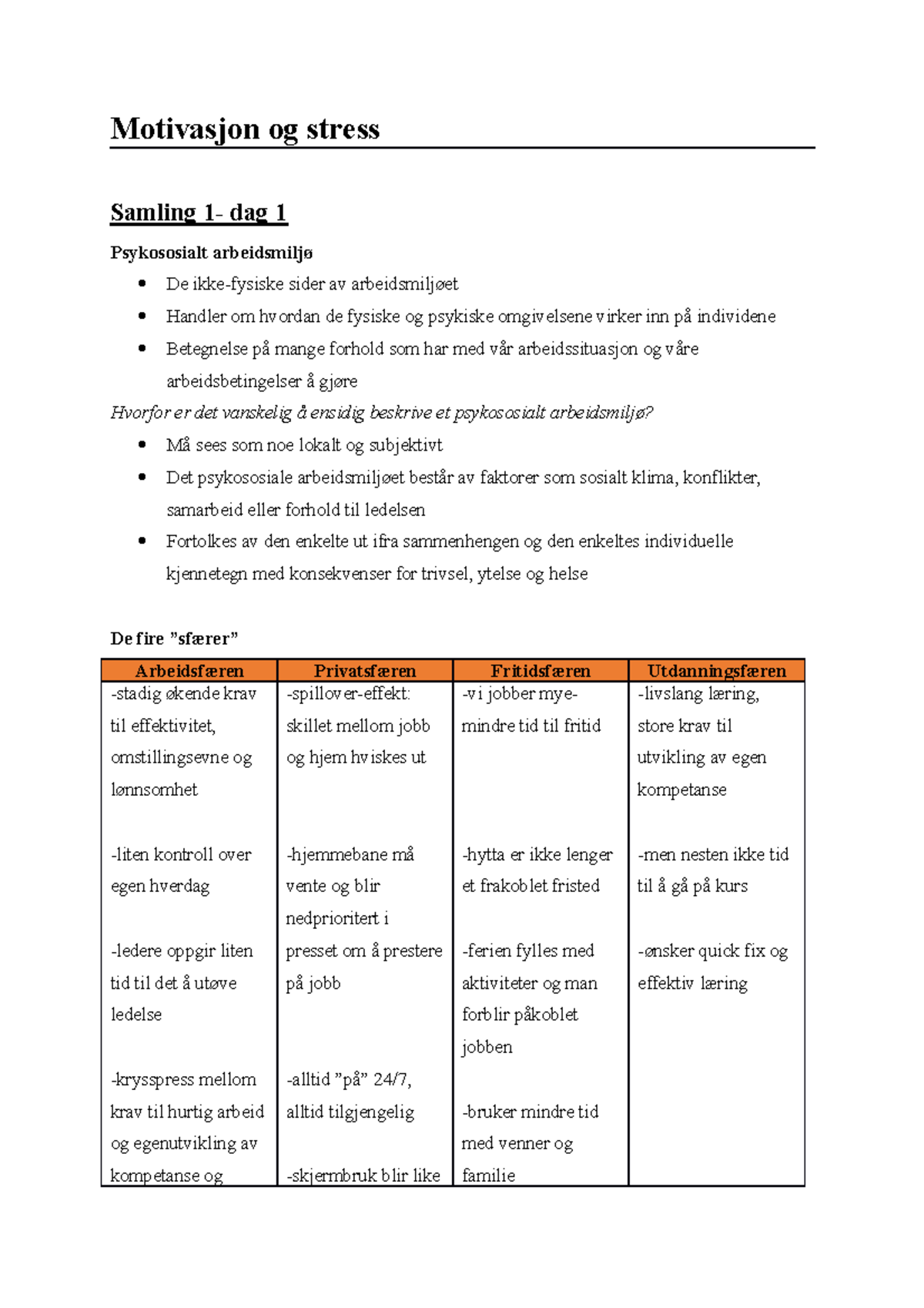 Motivasjon Og Stress Forelesningsnotater - Motivasjon Og Stress Samling ...