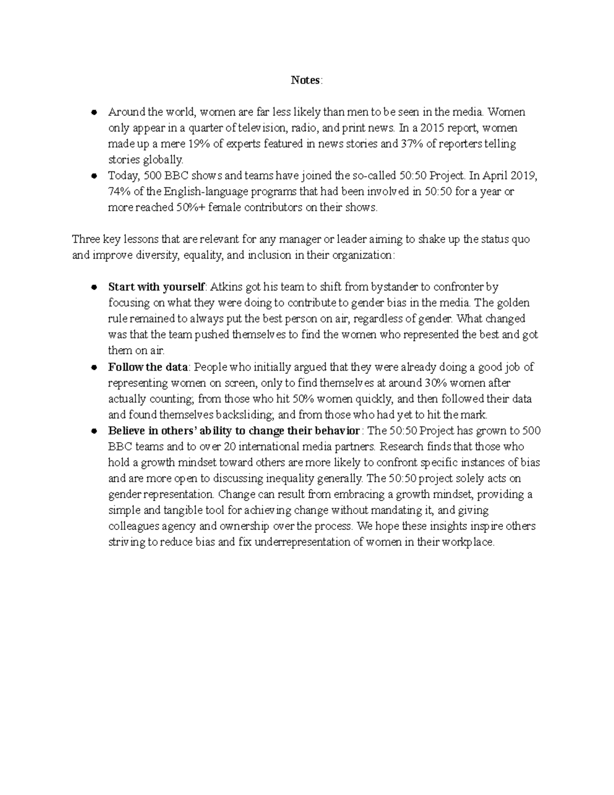 Tackling the Underrepresentation of Women in the Media - Notes: Around ...
