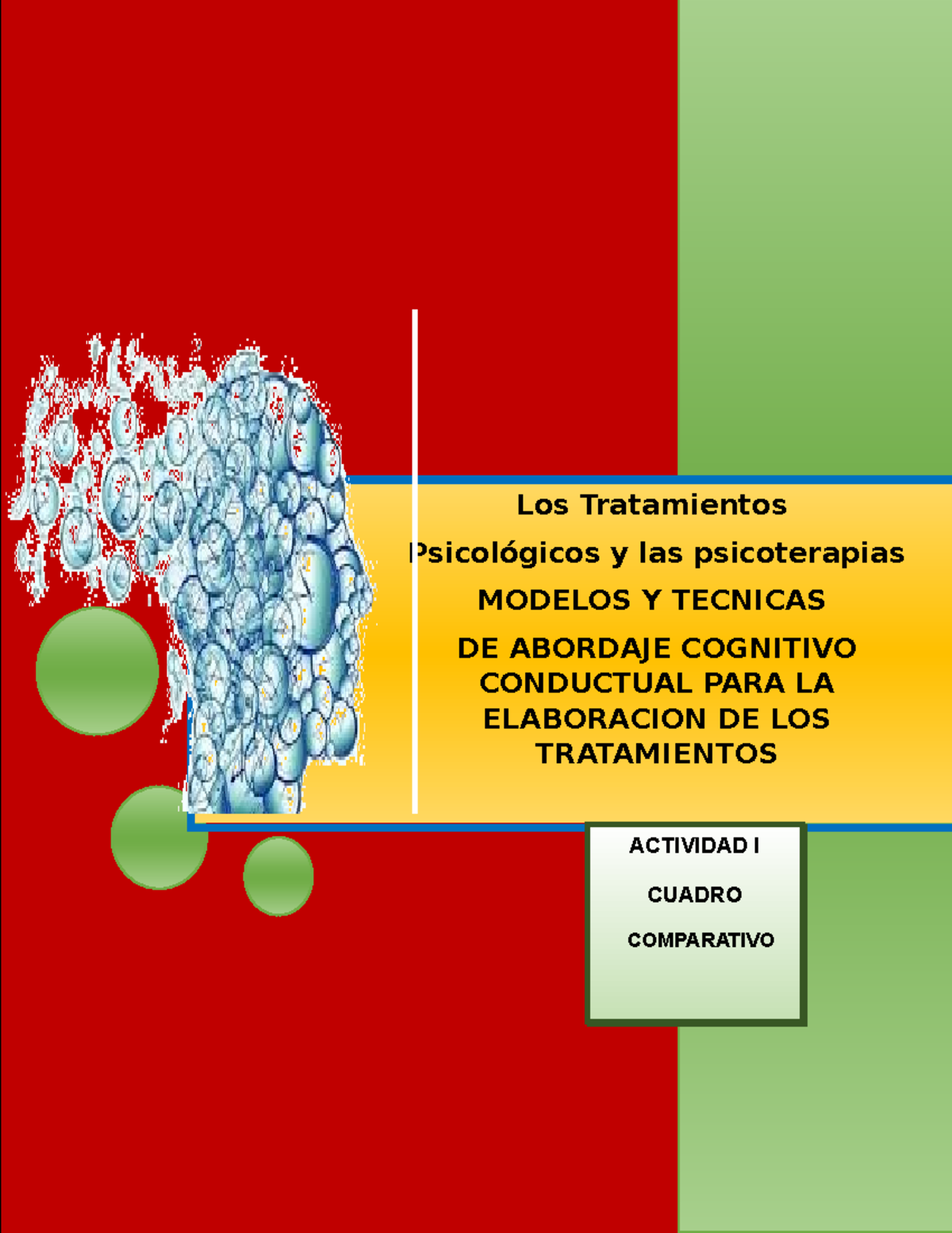 Cuadro Comparativo De Los Tratamientos Psicologicos Y Psicoterapias ...