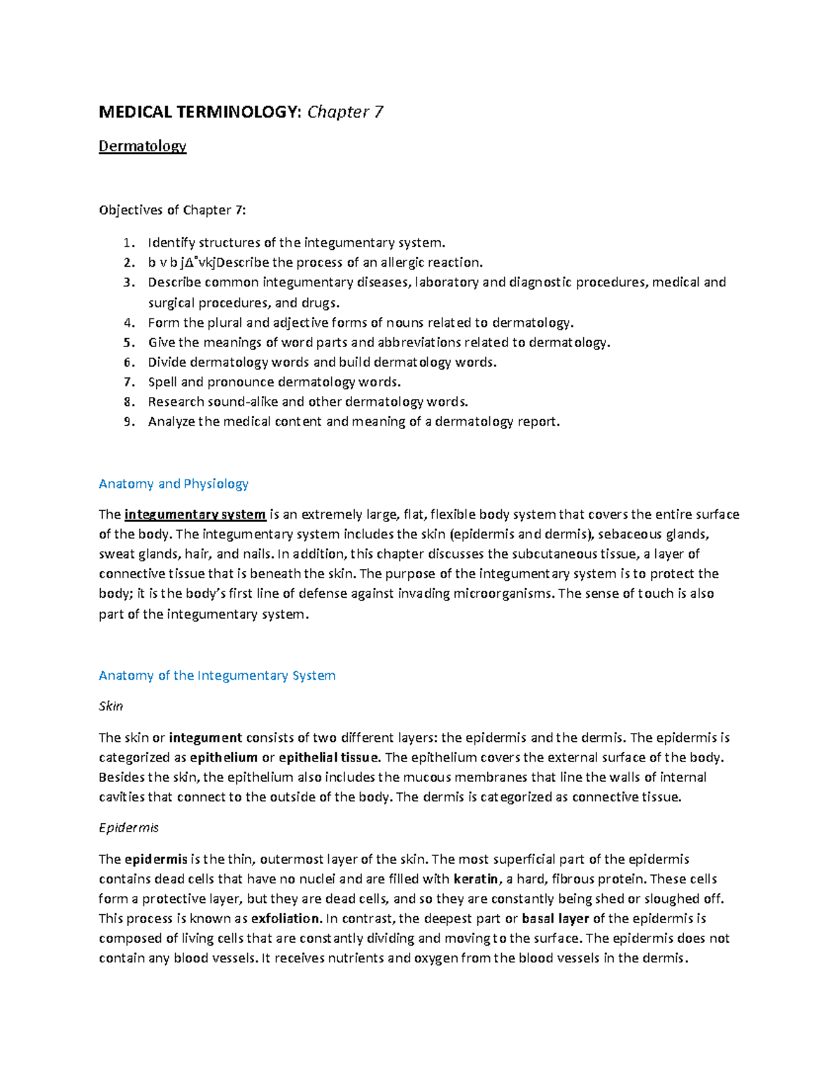 medical terminology chapter 7 assignment