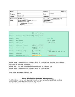 Calculus 2 - Lecture Notes 3-7 - Basic Integration Formulas Definition ...