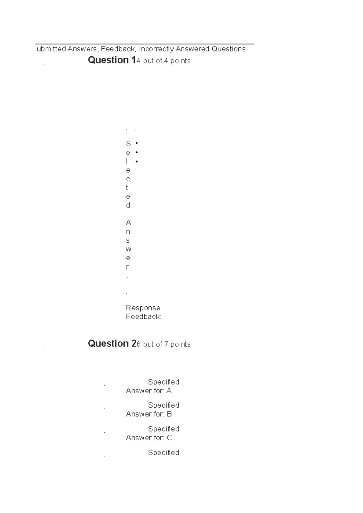 Anatomy quiz answers ubmitted Answers, Feedback, Incorrectly Answered Questions Question 14