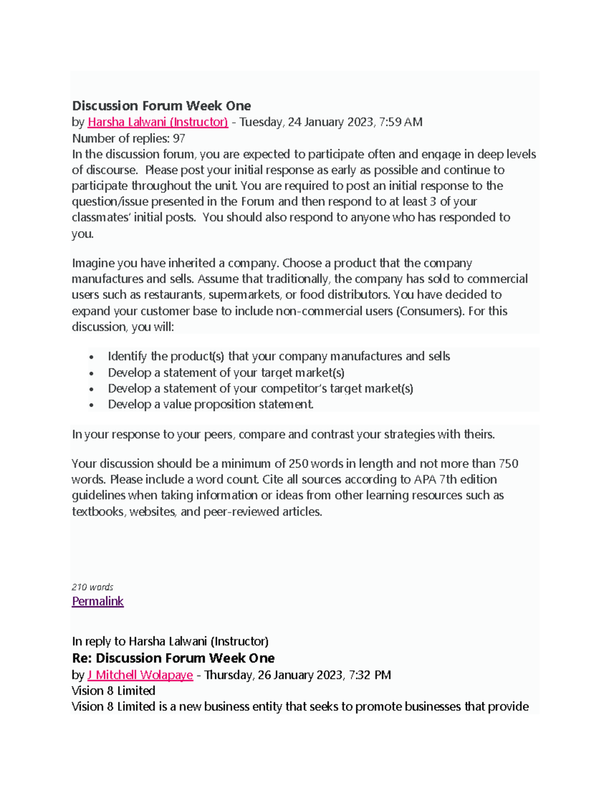 5112 - Discussion Forum Week 1 - Discussion Forum Week One by Harsha ...