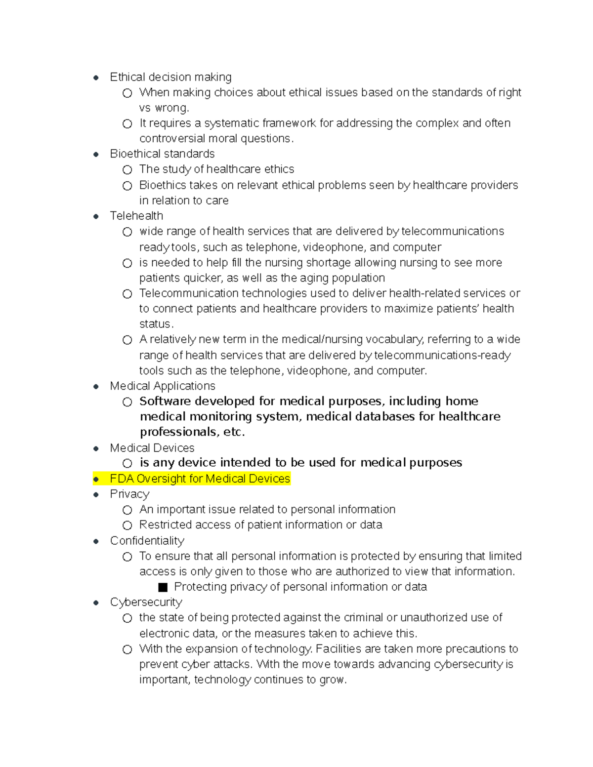 Final study guide NR599 - Ethical decision making When making choices ...