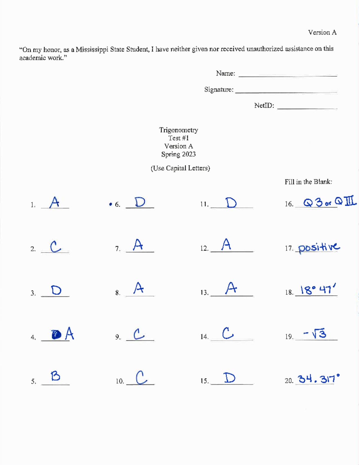 Trig+Test+1A+Spring+2023+Worked - MA 1323 - Studocu