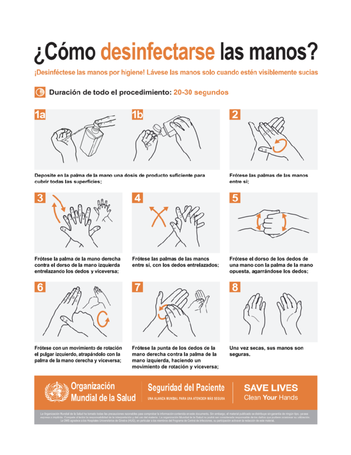 8 pasos de higienizacion - desinfectarse las manos? jesinféctese las ...