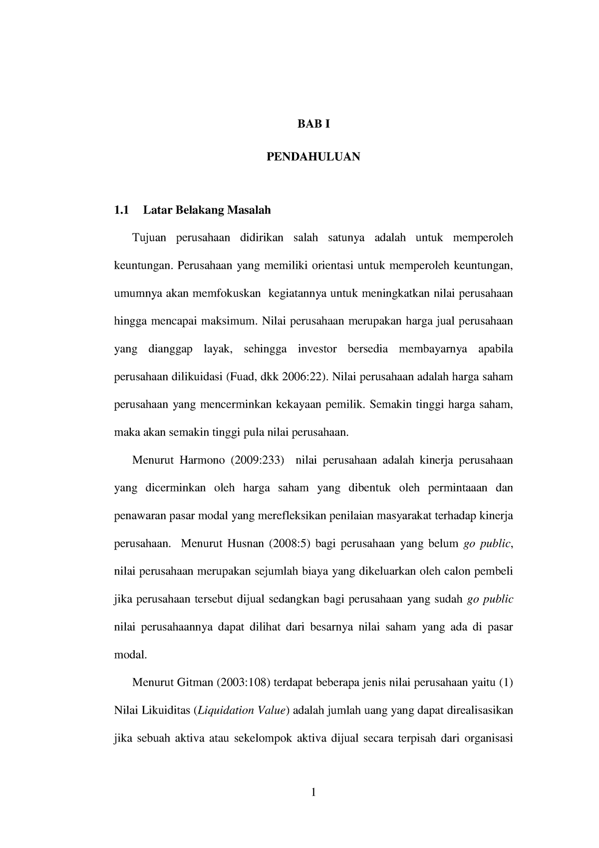 Analisis Faktor Faktor Yang Mempengaruhi Nilai Perusahaan Industri