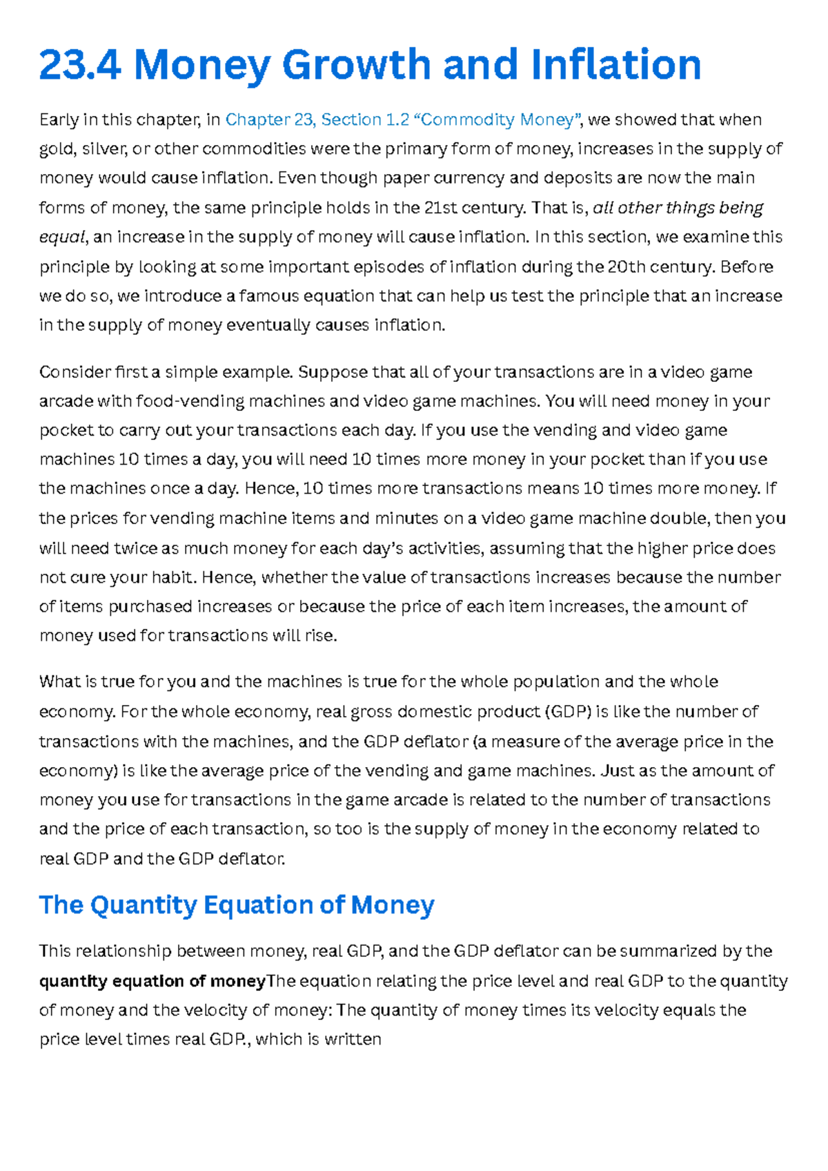 23.4 Money Growth and Inflation - 23 Money Growth and Inflation Early ...