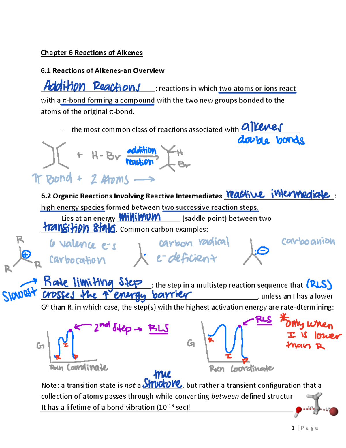 Ch 6 - Snowden - 1 | P a g e Chapter 6 Reactions of Alkenes 6 Reactions ...