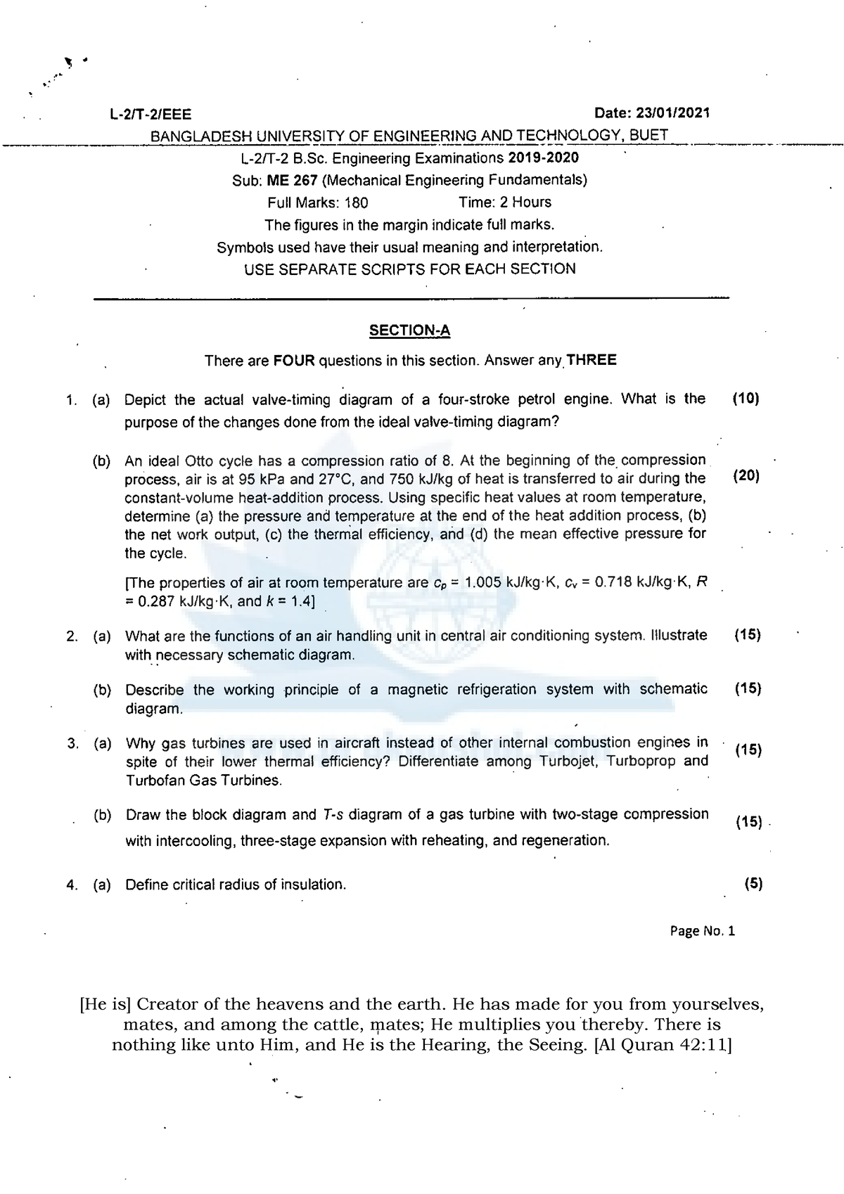 ME 267 - Questions of previous years papers You can find previous years ...