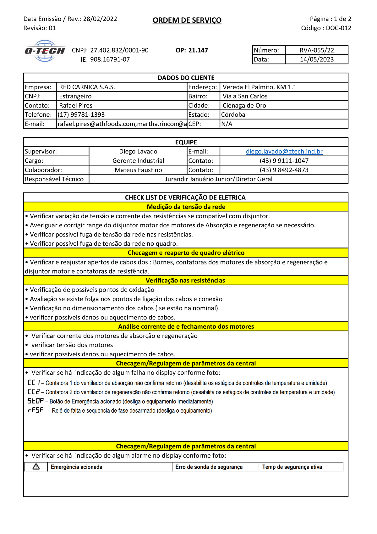 Check List Para Analise Dos Desumidificadores Data Emisso Rev