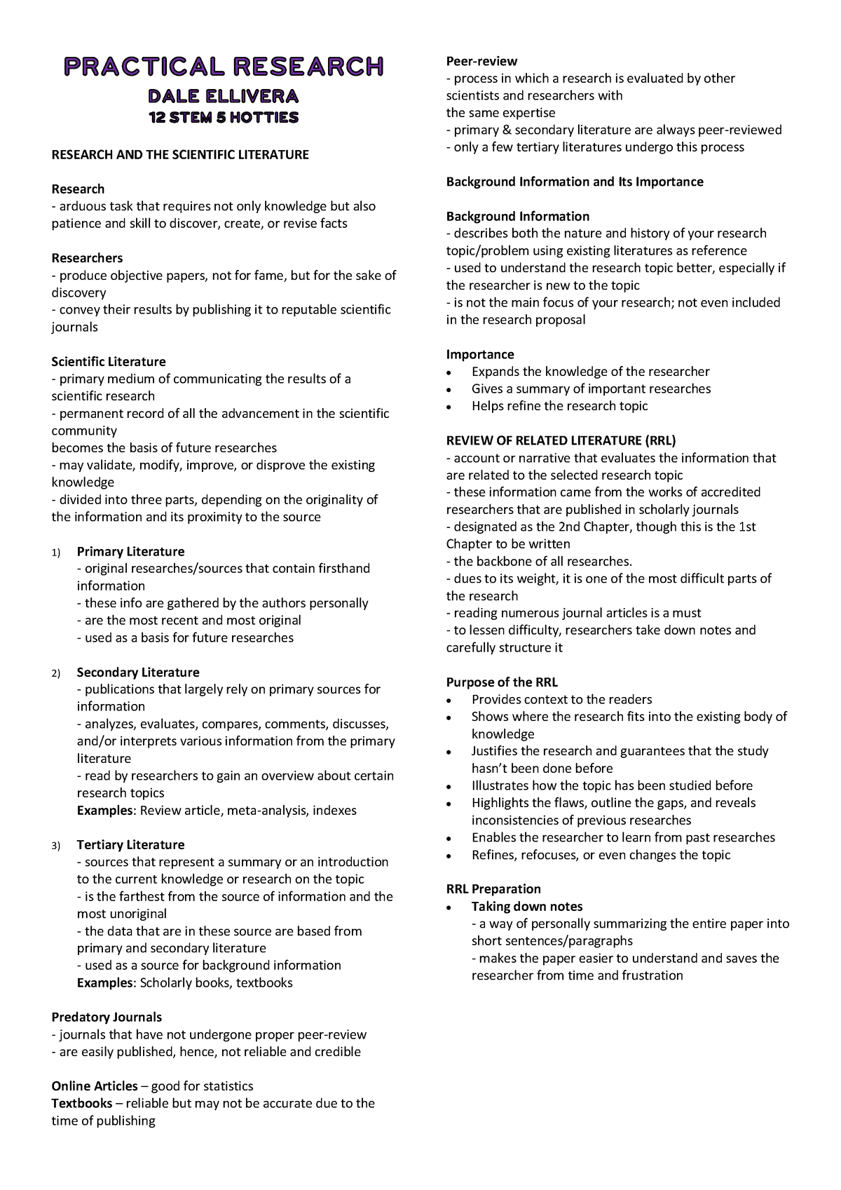 PR2-Prelims (DE) - practical research - RESEARCH AND THE SCIENTIFIC ...