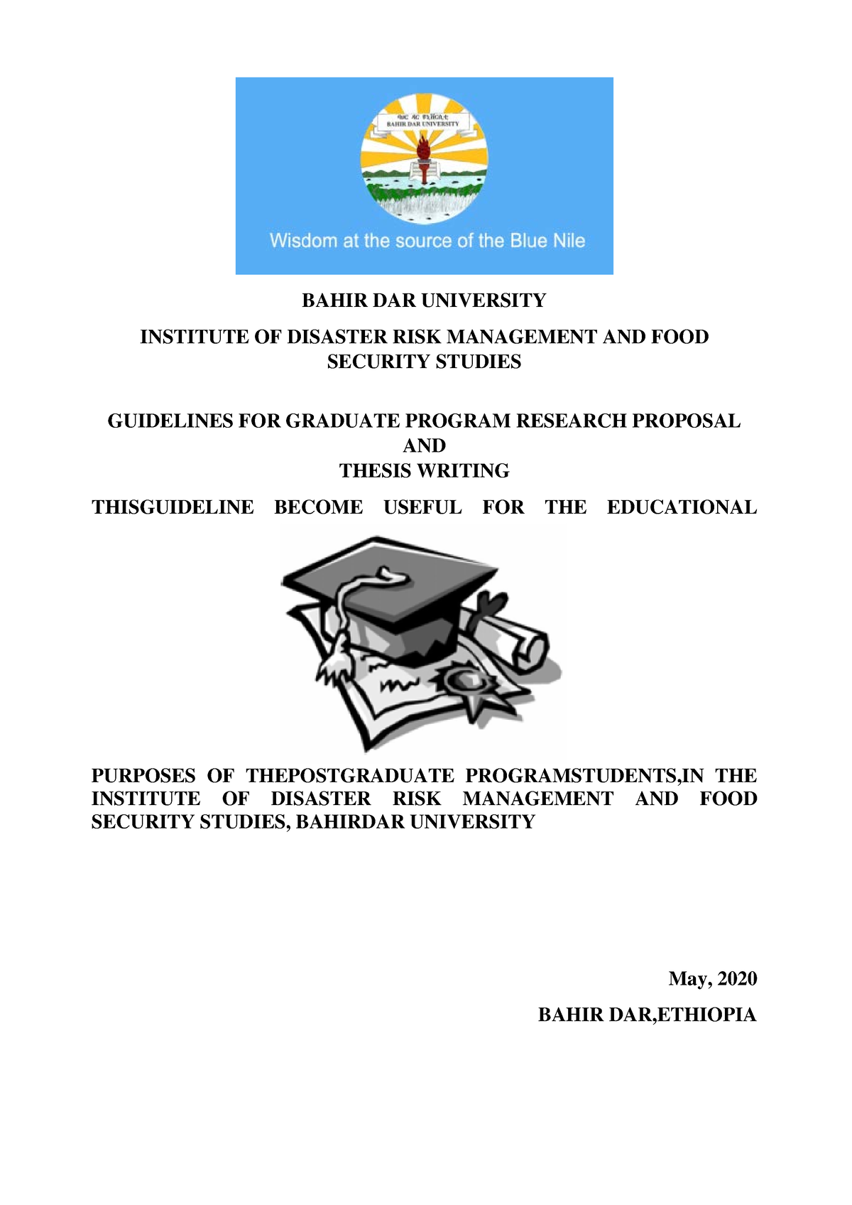 bahir dar university thesis format