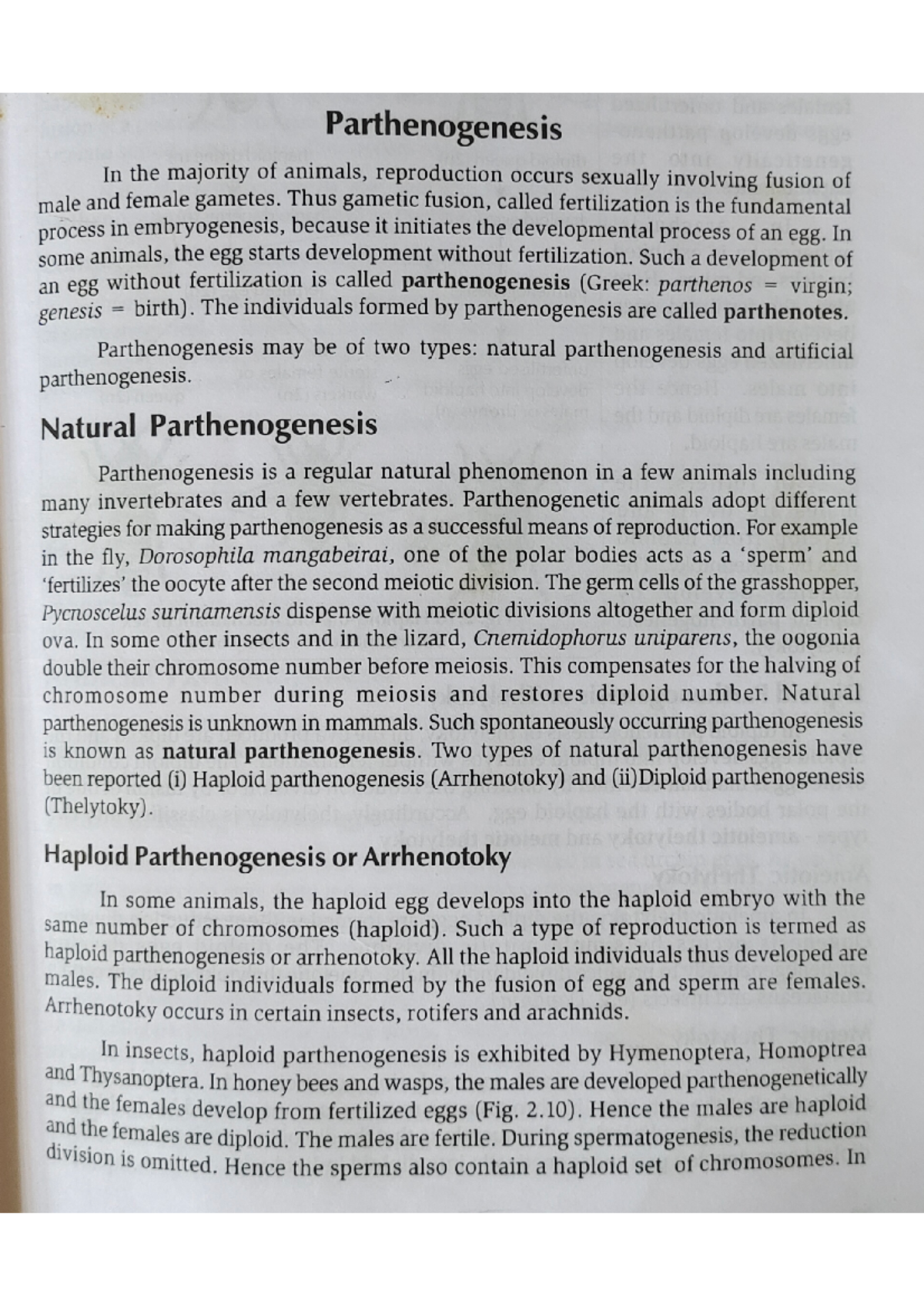 Parthenogenesis - Useful notes - Zoology - Studocu