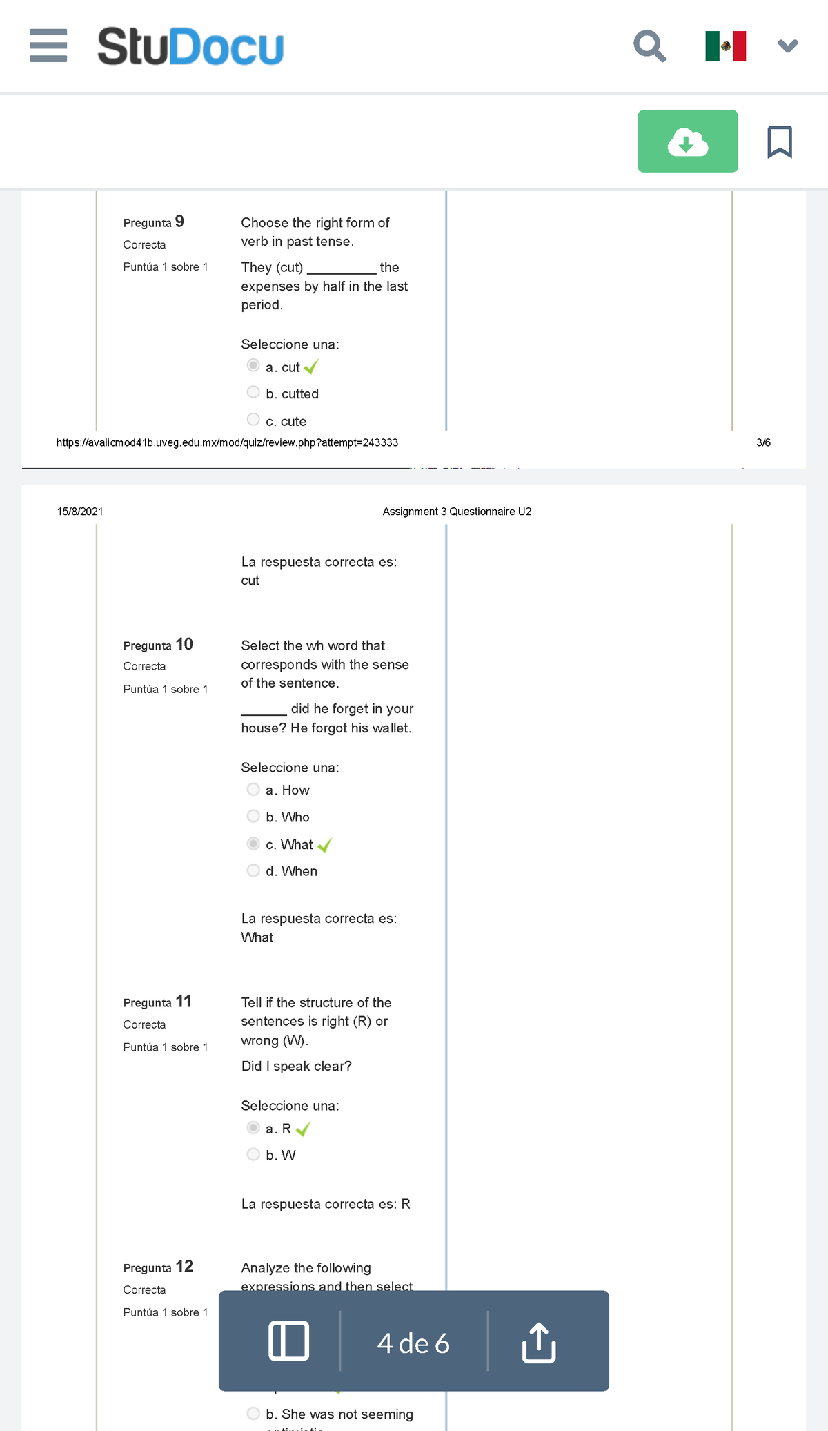 assignment 3 questionnaire u2 uveg