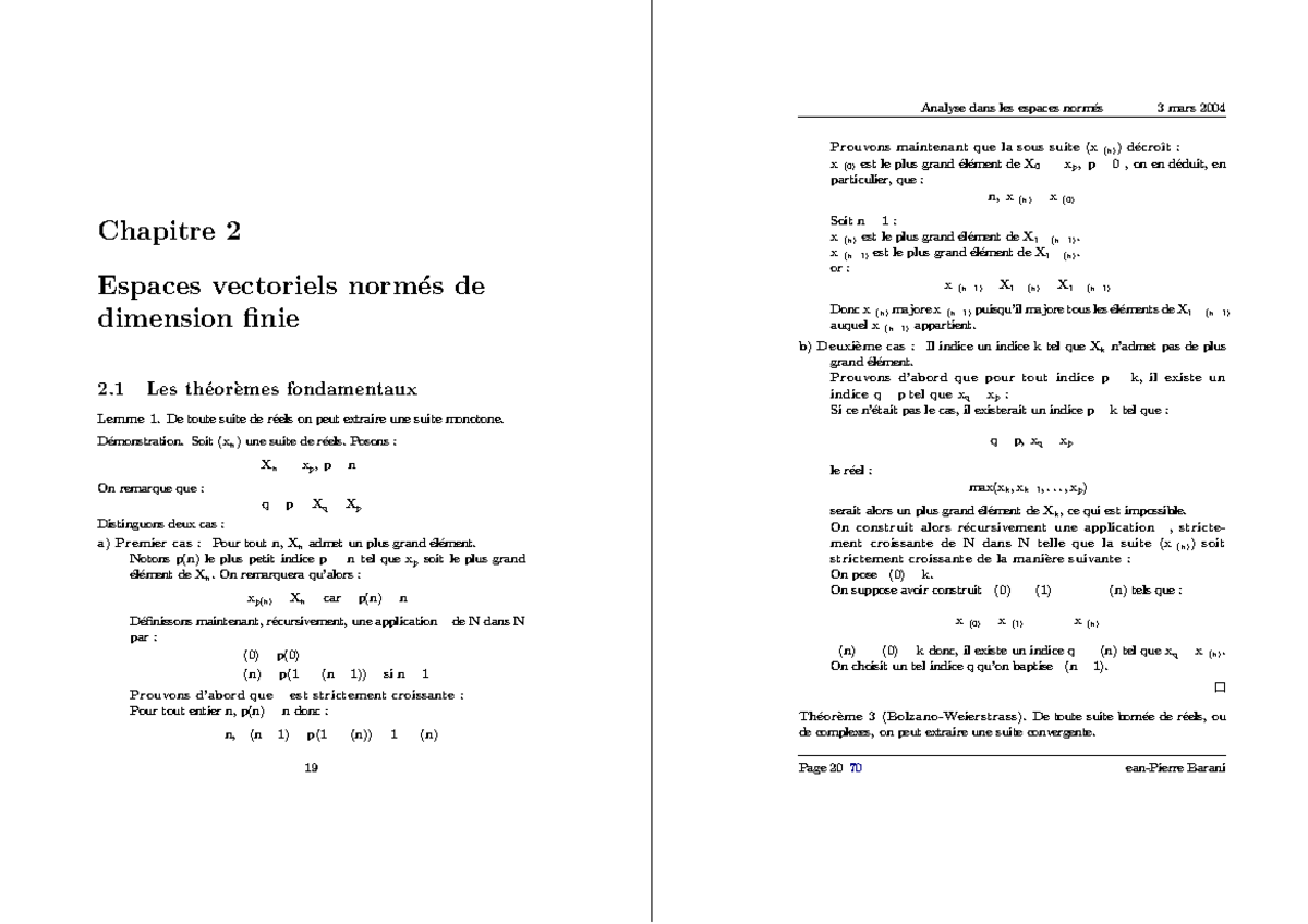 Cours Espaces Vectoriels Normes 4 - Chapitre 2 Espaces Vectoriels Norm ...