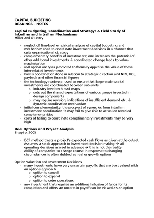 Capital Budgeting - Luentomuistiinpanot kaikki - 22E12000 CAPITAL ...