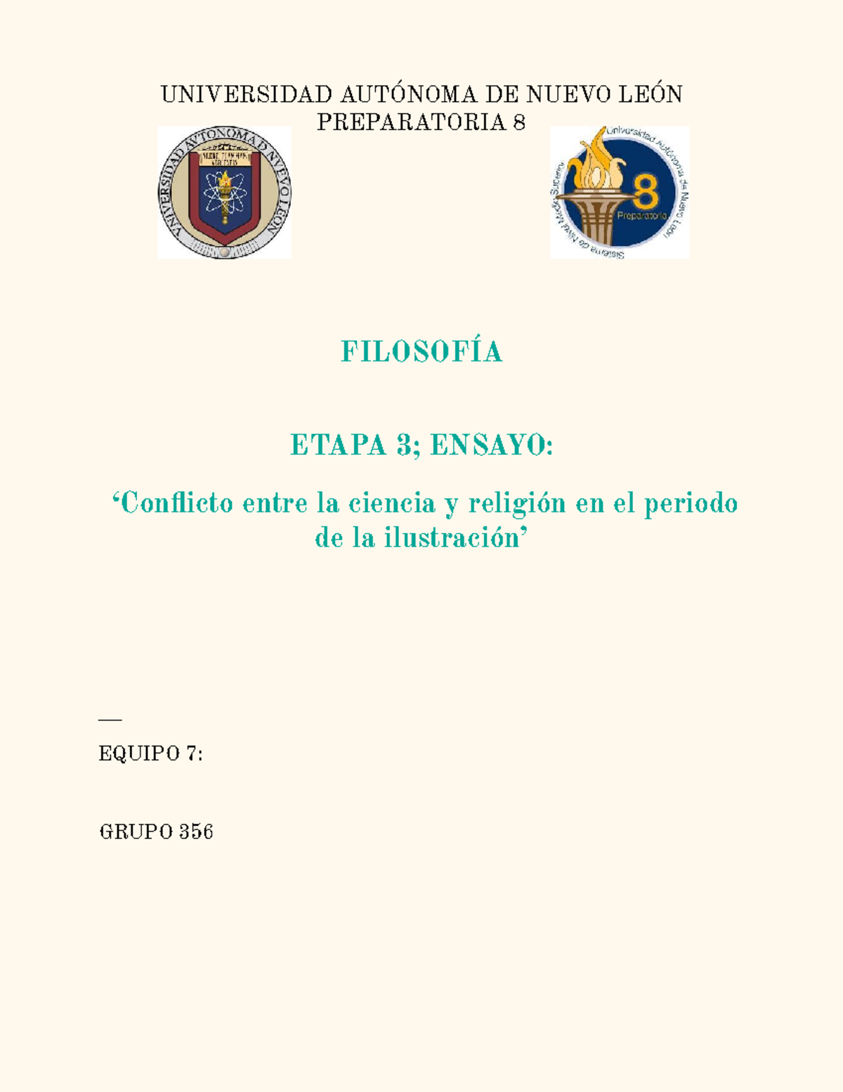 EQ7 EV3 FILO - evidencia etapa 3 filosofia - UNIVERSIDAD AUTÓNOMA DE ...