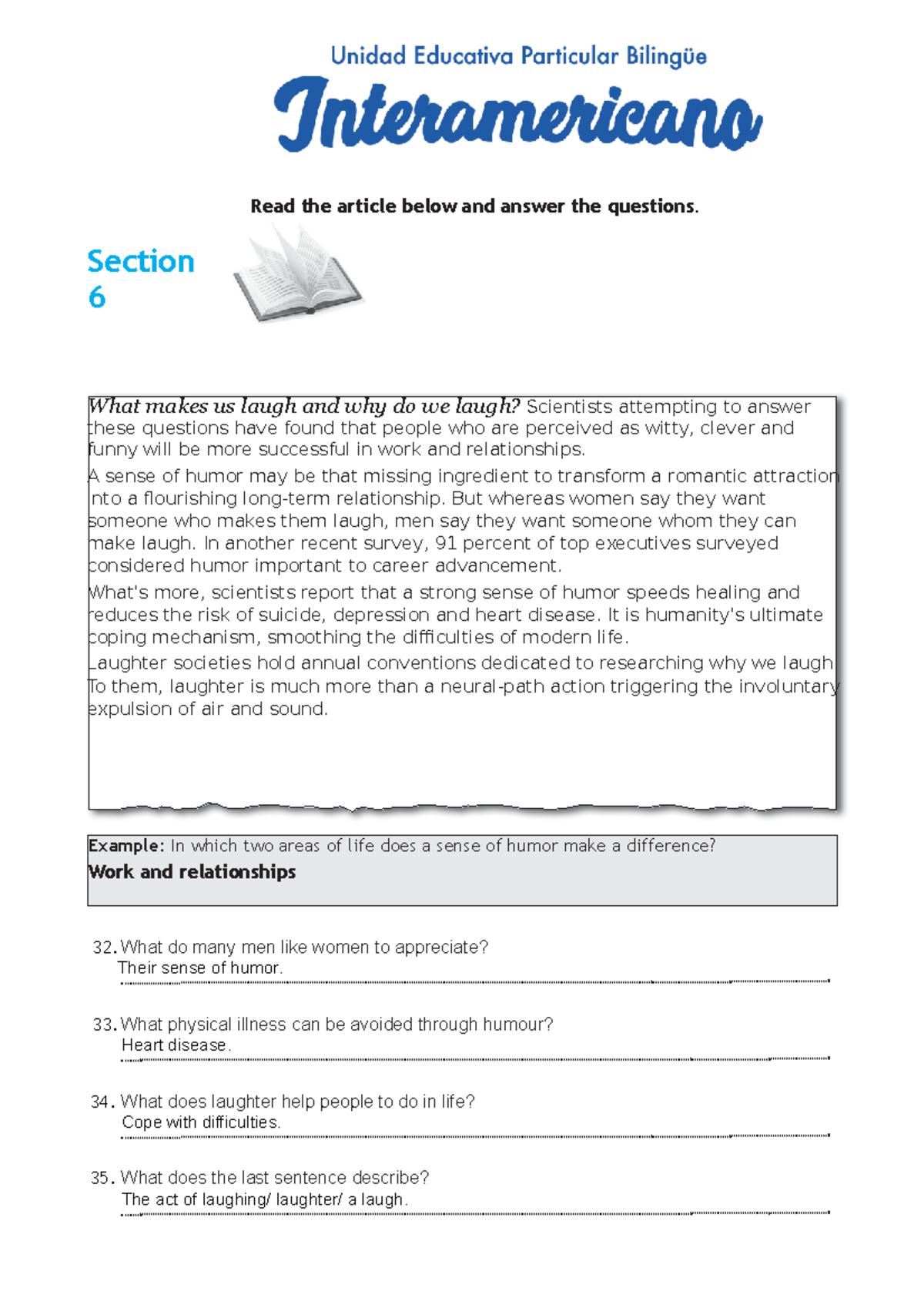 CC Sept. 09. 2020 Page 44 - Section 6 Read the article below and answer ...