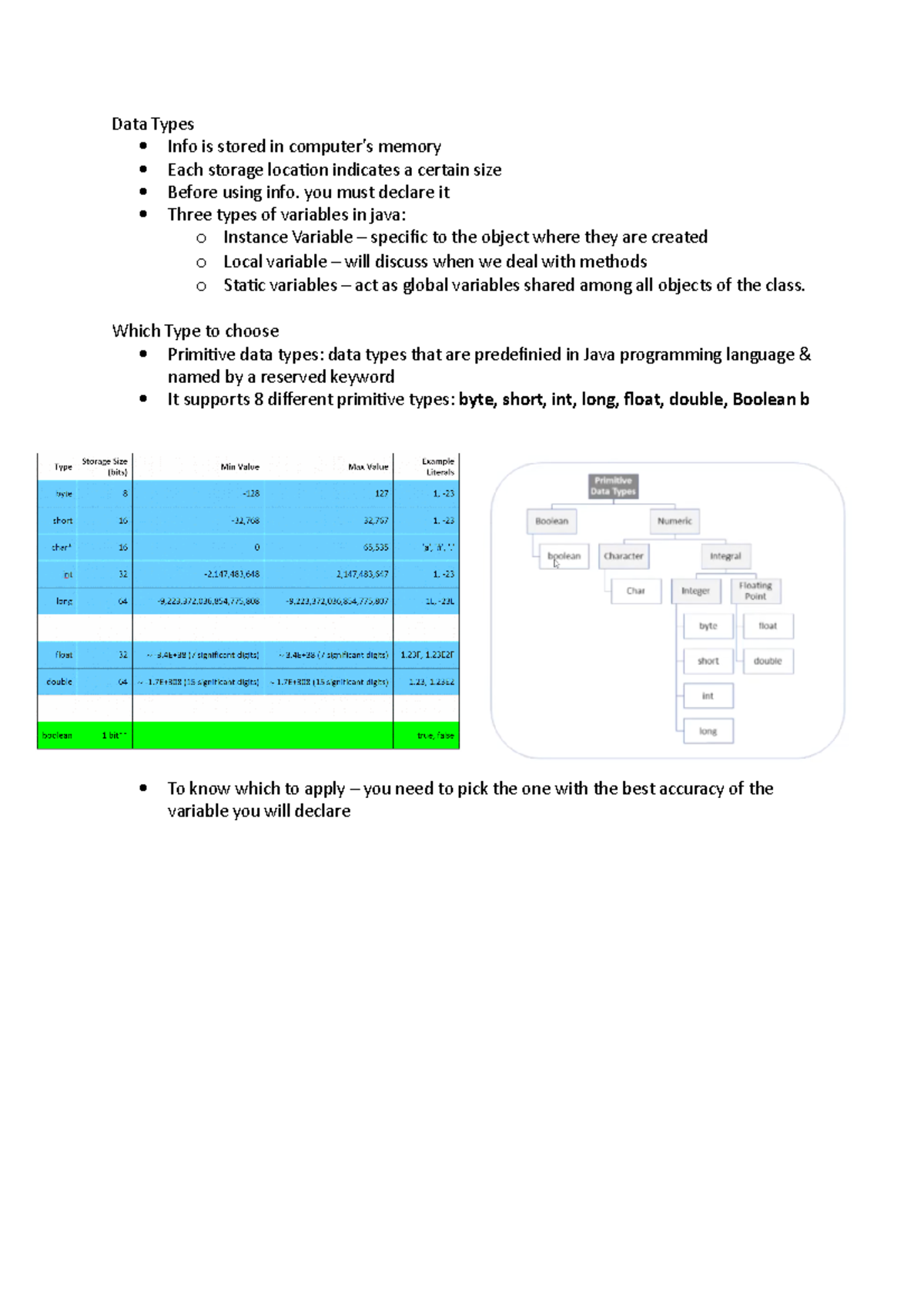 Data Types For Information Tech - Data Types Info is stored in computer ...