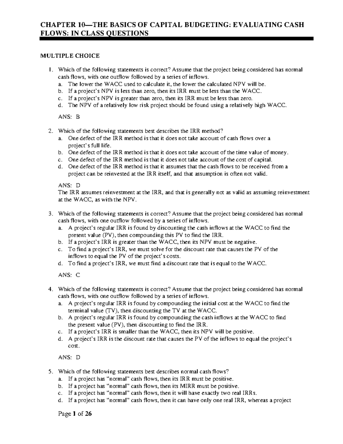 Chapter 10 MC inclass questions - Page 1 of 26 CHAPTER 10—THE BASICS OF ...